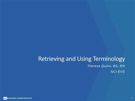 Pdf Retrieving And Using Terminology Nichdterminology Standard