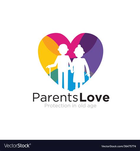 Love Parent Care Logo Designs Simple Modern Vector Image