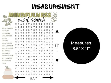 Mindfulness Word Search Puzzle Printable Relaxing And Challenging Activity Etsy