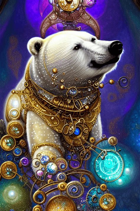 Whimsical Steampunk Polar Bear · Creative Fabrica