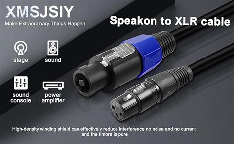 Xmsjsiy Speakon To Xlr Cable Audio Jack Speakon Plug Male To Xlr Pin