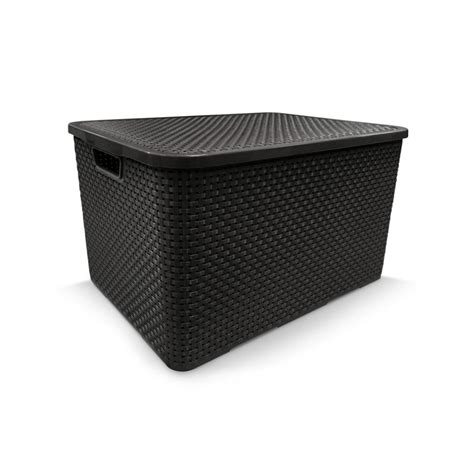 Caixa Organizadora Rattan Tampa 40l Preta Arqplast Maravilhas Do