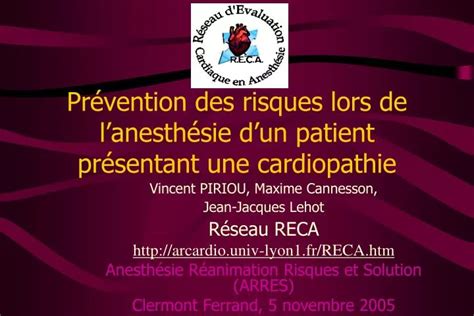 Ppt Pr Vention Des Risques Lors De Lanesth Sie Dun Patient