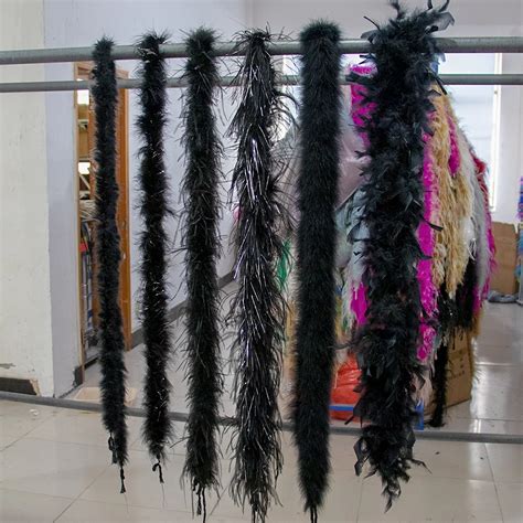 Boa De Plumas De Avestruz Negra De 2 Yardas Bufanda De Marab Esponjosa