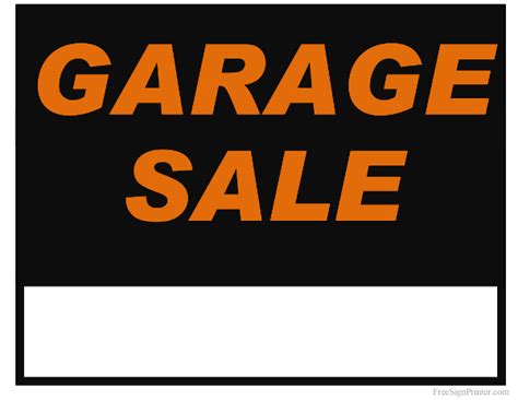 Printable Garage Sale Sign