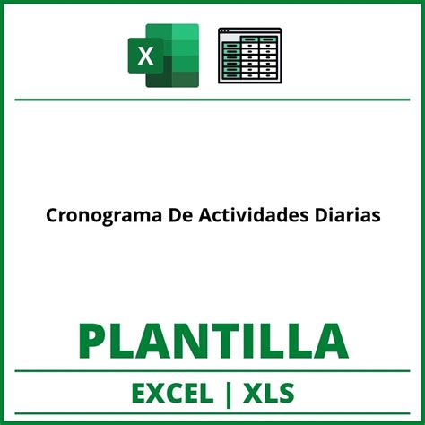 Formato de Cronograma De Actividades Diarias Excel | XLS