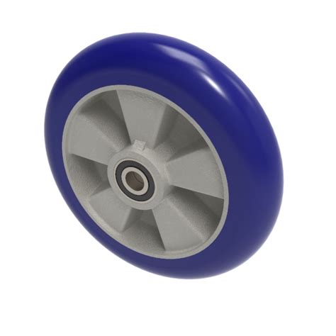 Soft Ergonomic Polyurethane 75 Shore A 250mm Ball Bearing Wheel 800kg Load