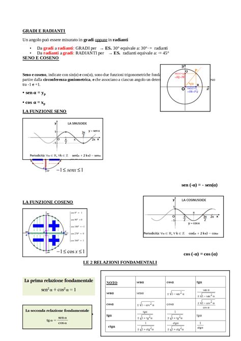 Funzioni Goniometriche Docsity