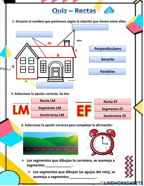 Actividad Interactiva De Rectas Semirrectas Y Segmentos Para Tercero