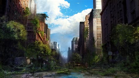 20 Post Apocalyptic Overgrown City Wallpapers - Wallpaperboat