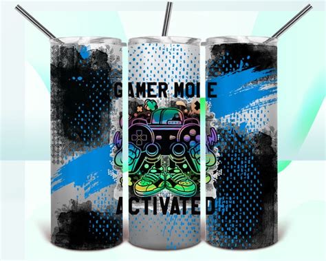 Tumbler Design Gamer Mode Activated Quote Png Sublimation Etsy