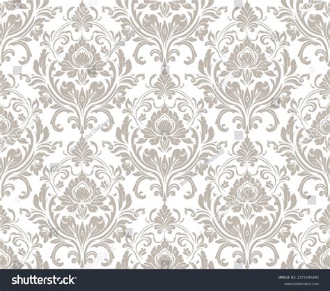 Vector Damask Seamless Pattern Background Classical Stock Vector