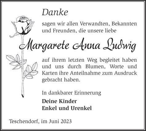 Traueranzeigen Von Margarete Anna Ludwig M Rkische Onlinezeitung