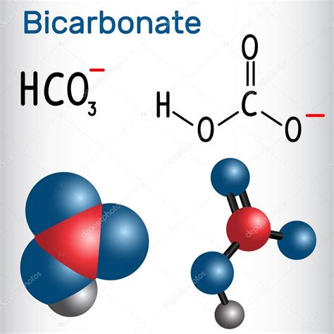 Ani N Bicarbonato HCO3 F Rmula Qu Mica Estructural Y Modelo De Mol