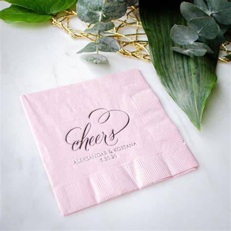 Gold Foil Printed Bridal Shower Napkins Custom Ply Wedding Etsy