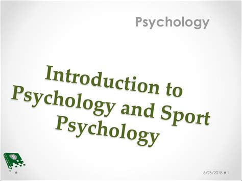 Introduction To Psychology And Sport Psychology Ppt Download