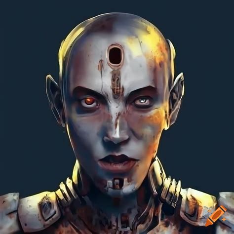 Digital Artwork Of An Androgynous Cyborg On Craiyon