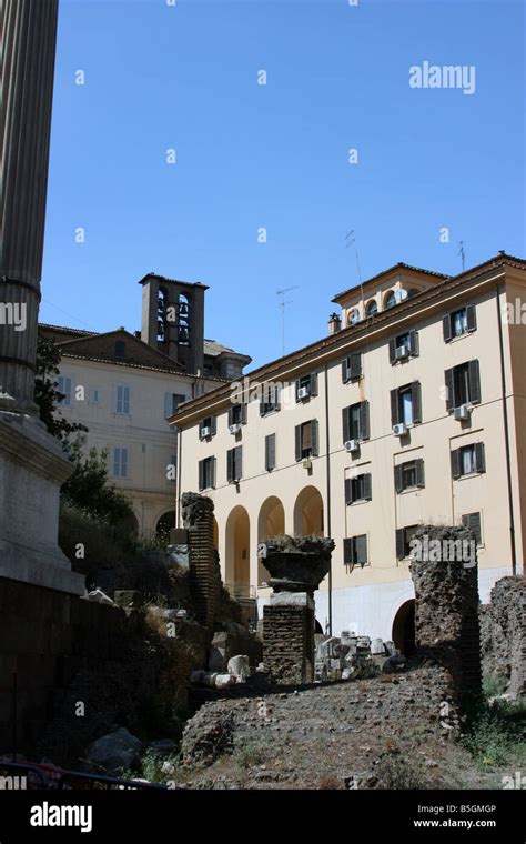 Ruins Near Portico Of Octavia And The Theatre Of Marcellus Rome Italy