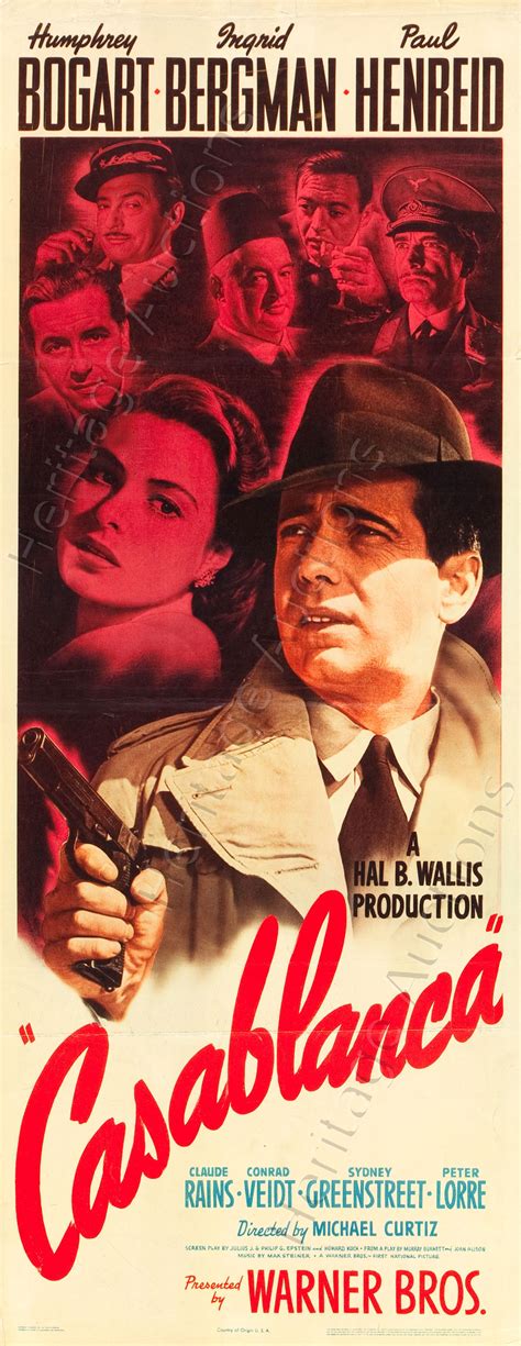 1942 Casablanca Movie Poster - Luxedb