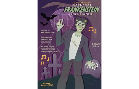 National Frankenstein Day Invitation on Behance