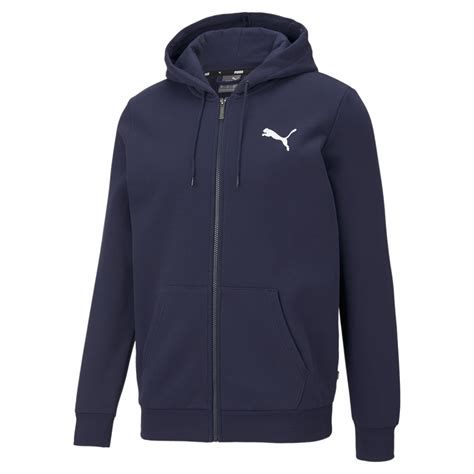 Puma Mens Essentials Full Zip Logo Hoodie