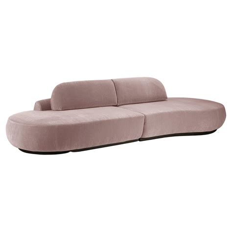 Naked Curved Sectional Sofa Piece With Beech Ash And Barcelona