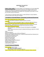 PSYC 2351 Exam 1 Study Guide Docx ABNORMAL PSYCHOLOGY PSYC 2351 EXAM