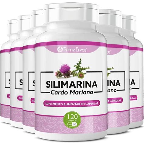 6 Pote Silimarina Cardo Mariano 500mg 120cps Prime Ervas