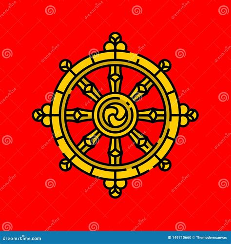 Dharma Wheel Symbol Stock Vector Illustration Of Golden 149710660