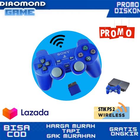 Stik Stick PS2 Wireless OP Warna Merah Biru Putih Lazada Indonesia