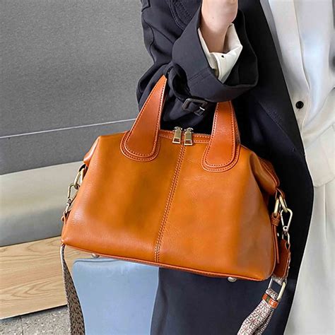 Ms Genuine Leather Woman Bags Luxury Retro Shoulder Handbag Vintage Lady Messenger Casual Tote