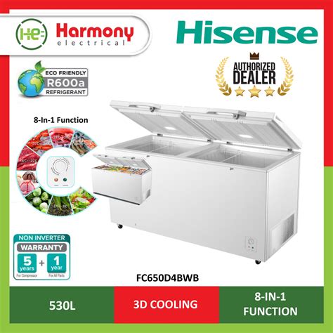 FREE INSTALL KLANG VALLEY HISENSE FC650D4BWB Chest Freezer 530L I 8