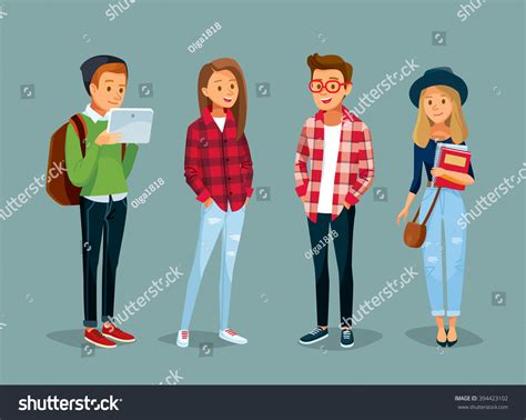 Vector Set Students Gadgets Books Stock Vector Royalty Free 394423102