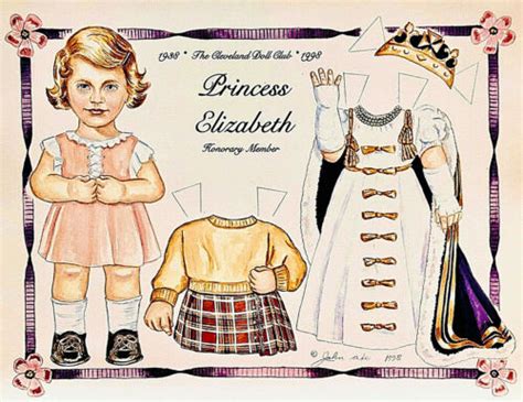 Rare Vintage Cleveland Club Paper Doll Princess Elizabeth By John Axe