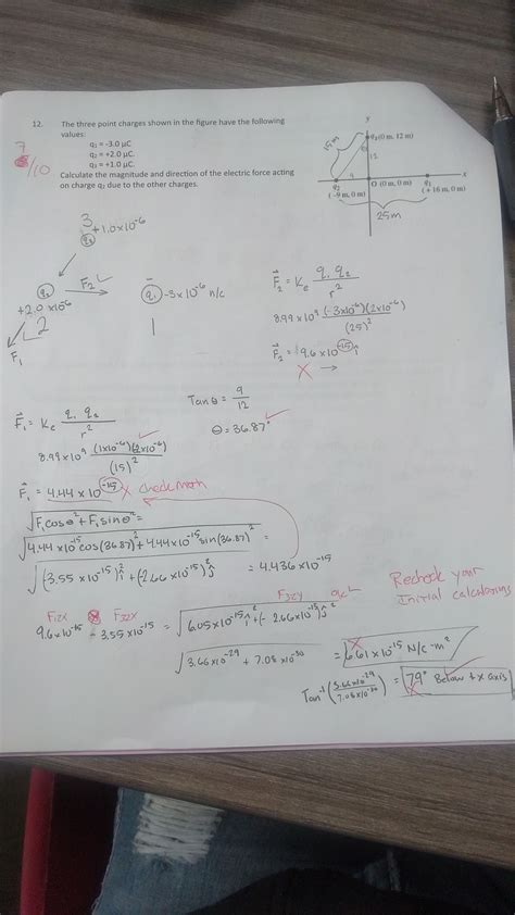 Solved Values Q1 3 0μcq2 2 0μc Q3 1 0μc Calculate The