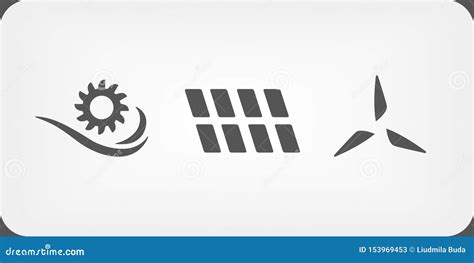 Water Turbine Solar Panel And Wind Turbine Sustainable Energy Vector