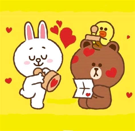 Cony Brown Bunny And Bear Line Friends Line Sticker Coloring Sheets