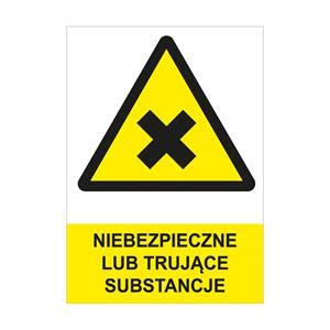 NIEBEZPIECZNE LUB TRUJĄCE SUBSTANCJE znak BHP naklejka A4 AAApapir cz