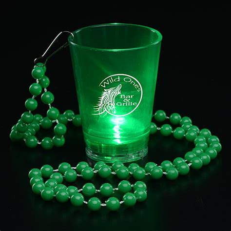 Light Up Shot Glass On Beaded Necklace 2 Oz 24 Hr 124322 24hr