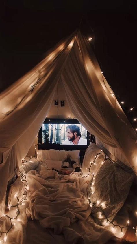 Blanket Fort And Movie Date Aesthetic 🍿 ️ Sleepover Room Dream Dates Beautiful Backyards