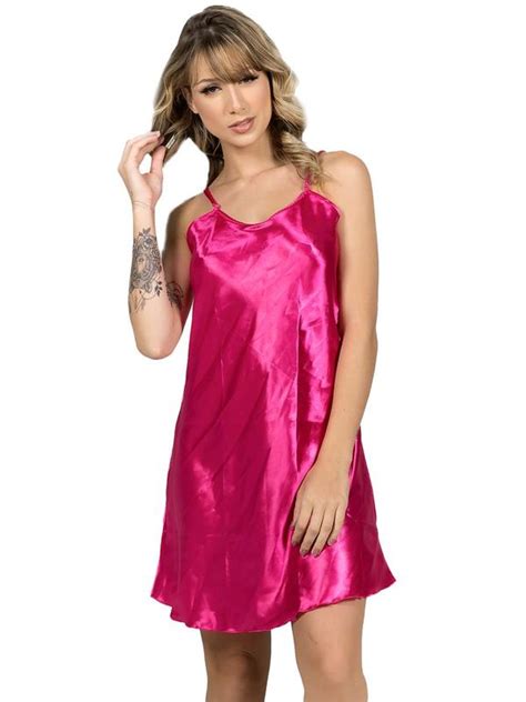 Camisola Cetim Feminina Lingerie Lisa Alcinha Wls Modas Camisola Feminina Magazine Luiza