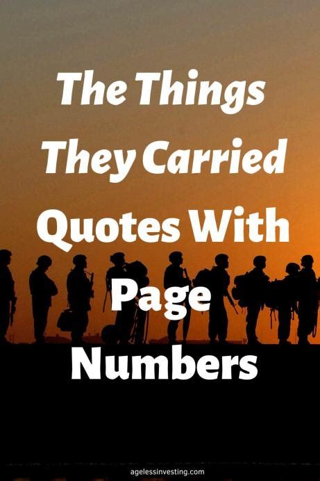 50 The Things They Carried Quotes With Page Numbers | Ageless Investing