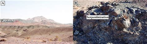 A Regional Topography And Color Of Peridotite Outcrops Characterized