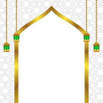 Islamic Twibbon Frame Border Lanterns Light Theme Vector Islamic