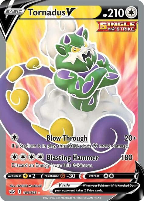 Tornadus V Full Art SWSH06 Chilling Reign Pokemon