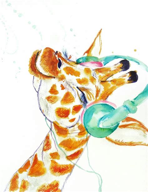 Kinderzimmer Dekor Giraffe Original Aquarell Malerei Kunst Für Etsy