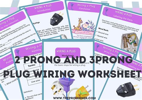 2-Prong & 3-Prong Plug Wiring Worksheets