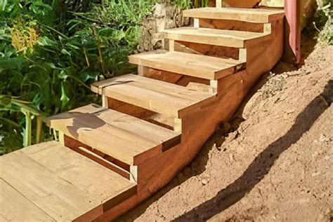 How To Build Timber Steps On A Slope Out Of Wood Mats