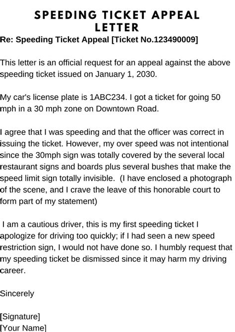 Speeding Ticket Appeal Letter Template In 2022 Letter To Judge