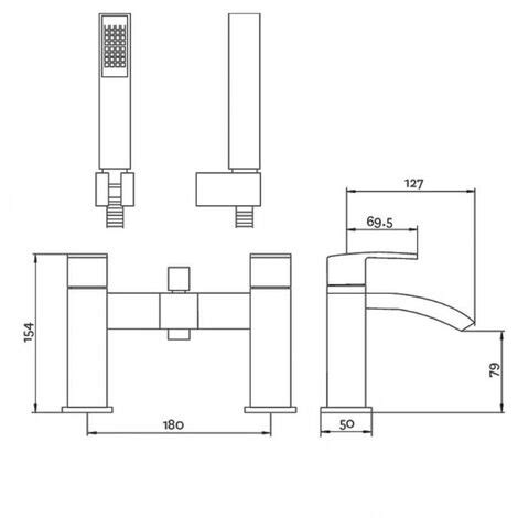 Deva Swoop Mk Pillar Mounted Bath Shower Mixer Tap With Shower Kit And